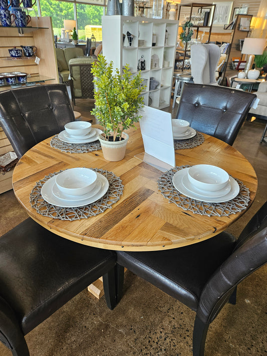 Reclaimed wood round table
