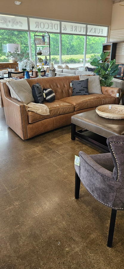 Bernhardt Candace Brown Leather Sofa