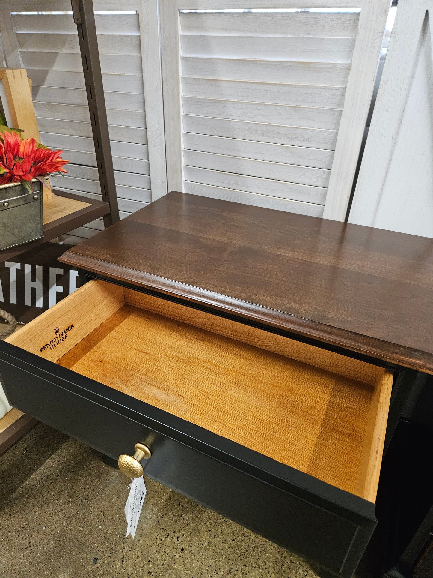 Refinished Black End Tables (2 pc) by Local Artist