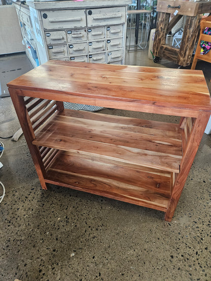 Acacia Wood 2 Shelf Storage Unit