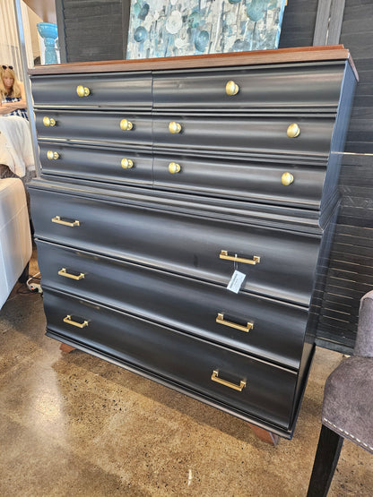 Refinished chest in black w/Wheels