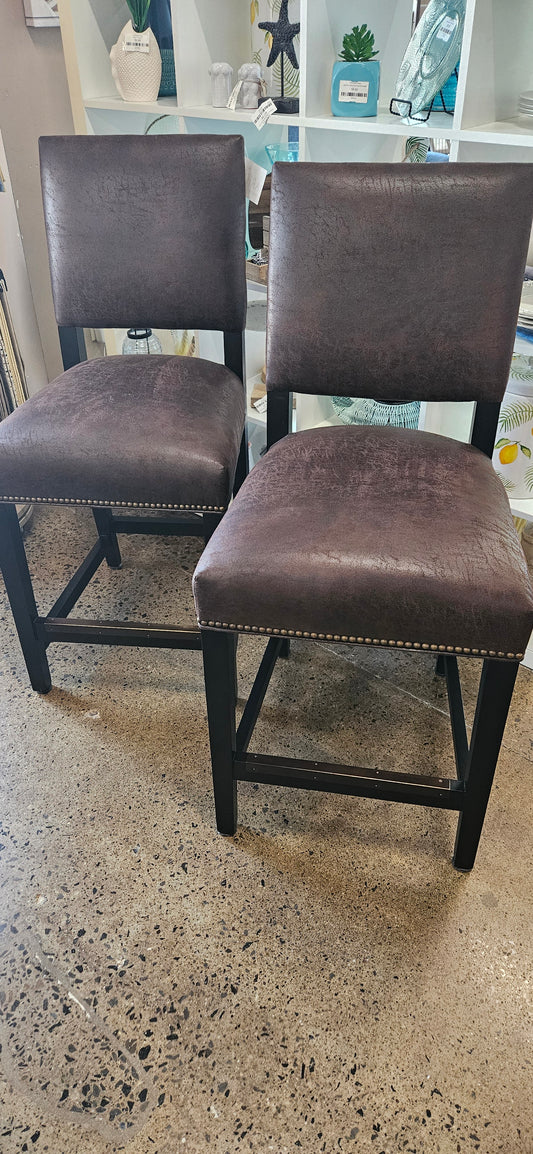 Arhaus Faux Leather Counter Stool (Setof2)