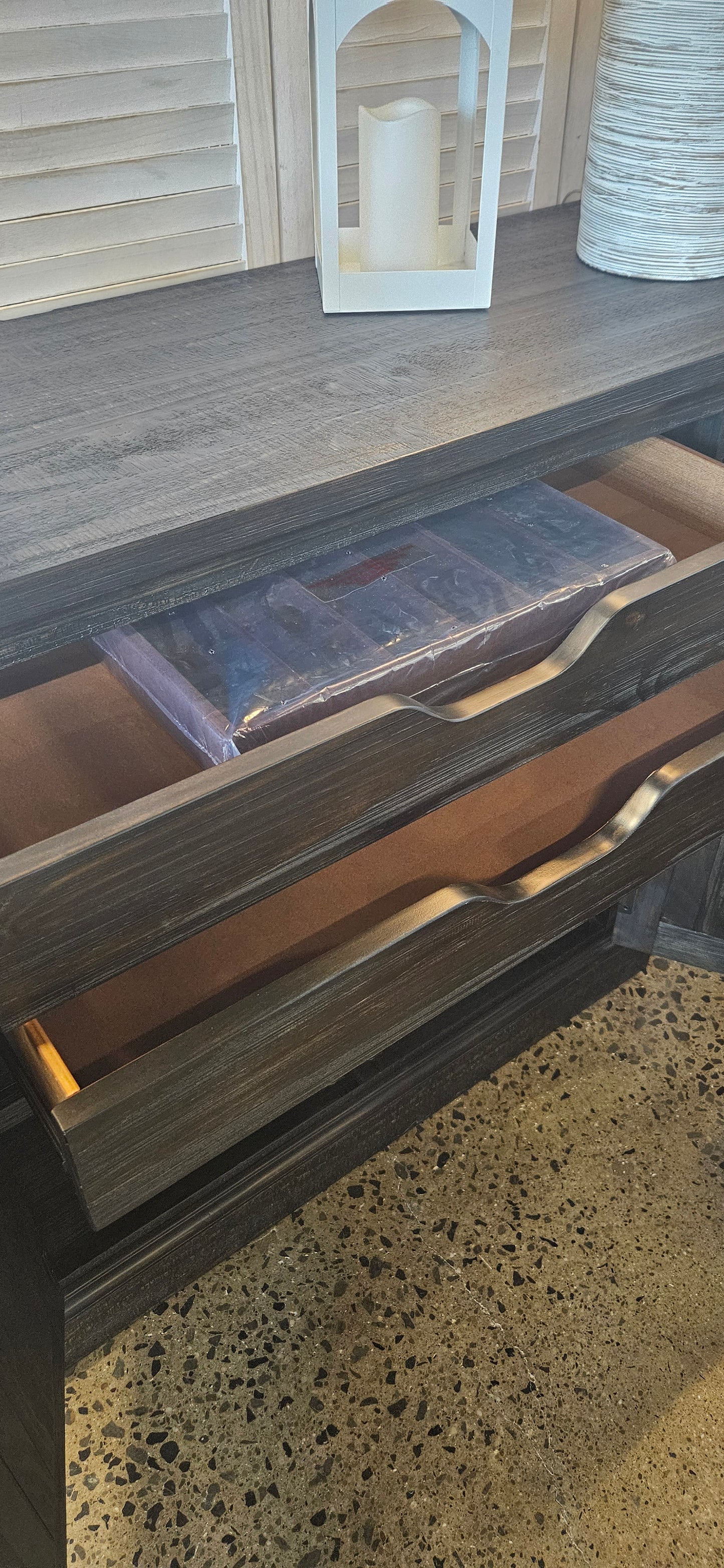 Rustic dark wood sideboard/server
