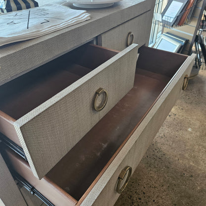 Raffia 5 drawer chest