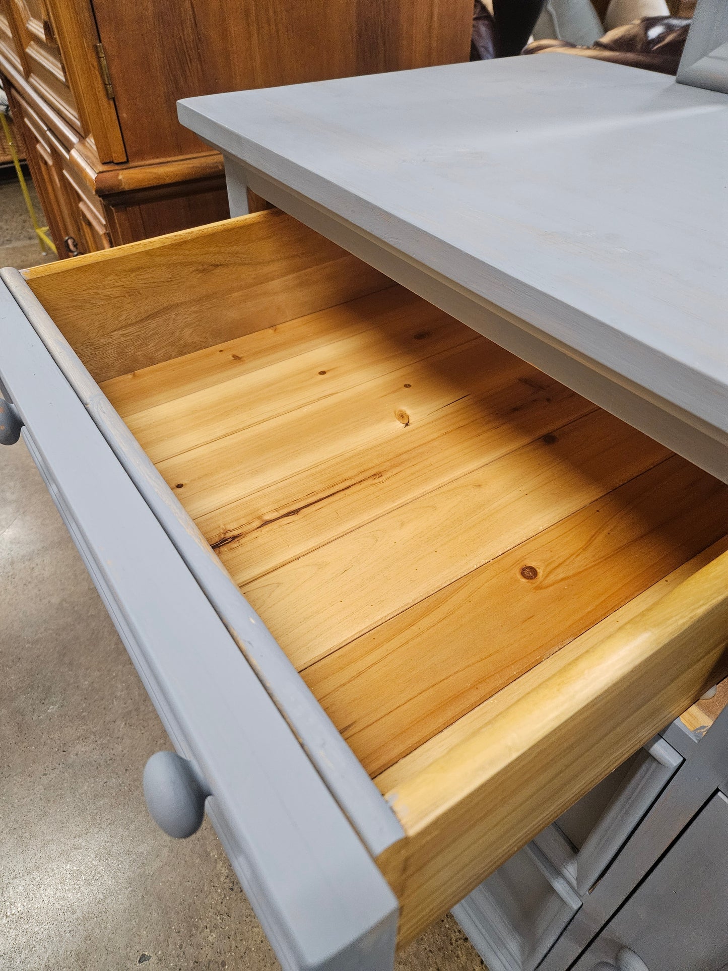 Gray painted dresser/nightstand/mirror