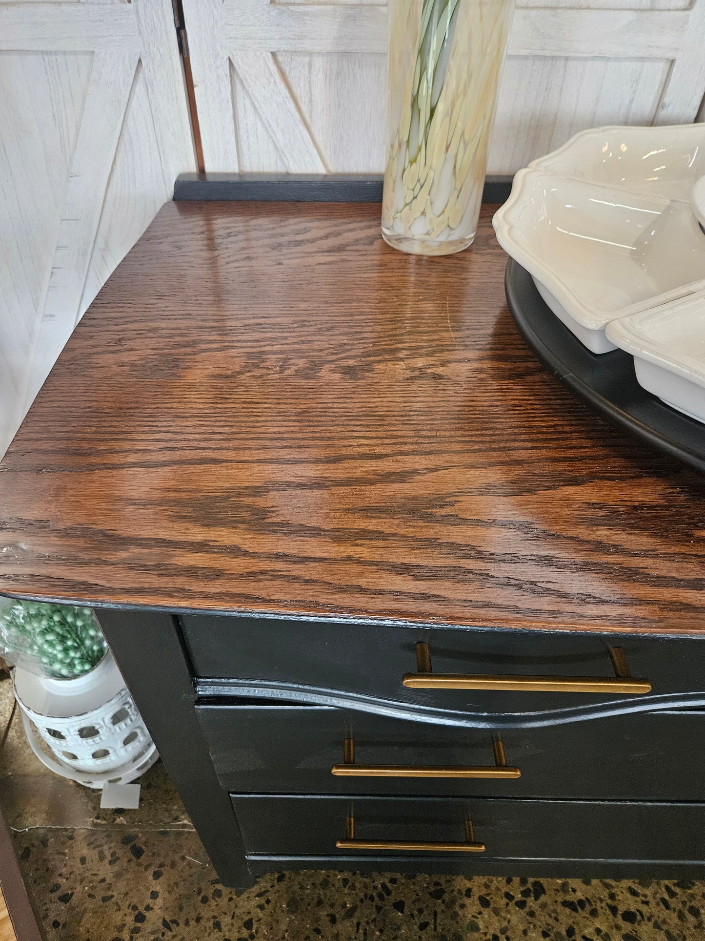 Refinished Black Buffet/Sideboard/TV stand