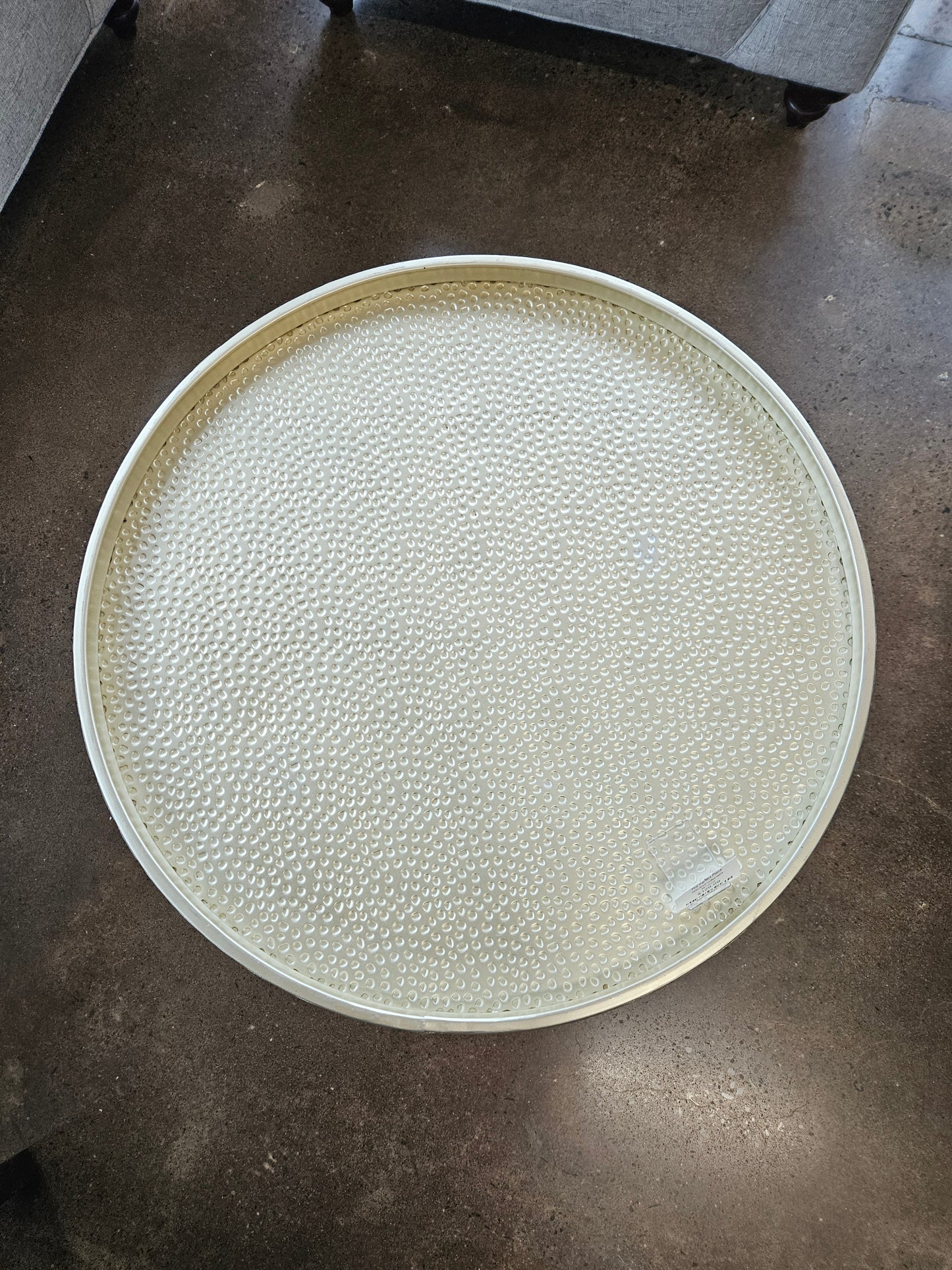 Gold drum coffee table