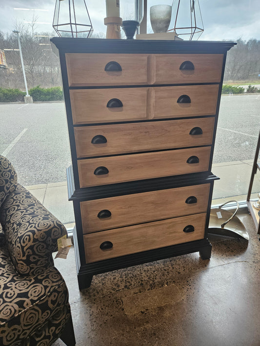 Refinished chest in black and neutral