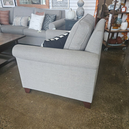 Pottery Barn Gray Cameron Roll Arm Chair