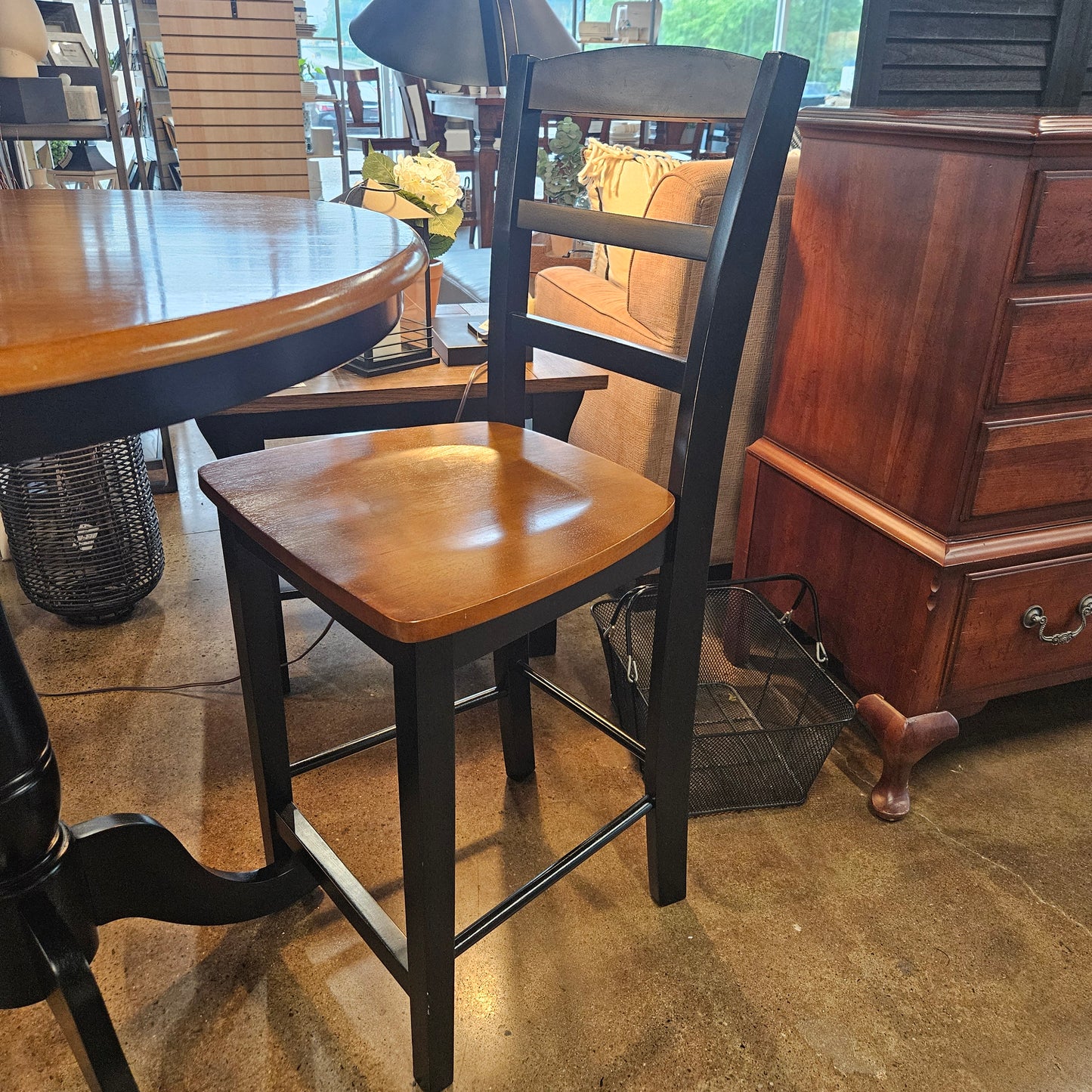 36" high top table with 2 chairs