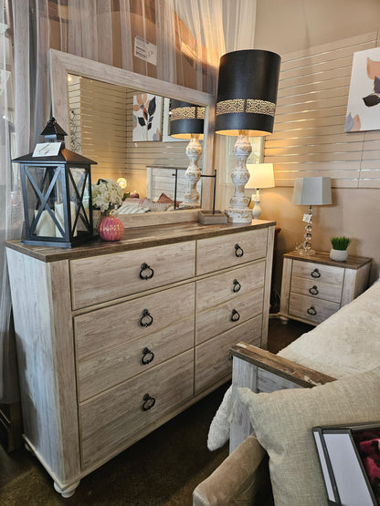 Whitewash Rustic Queen Bedroom Set