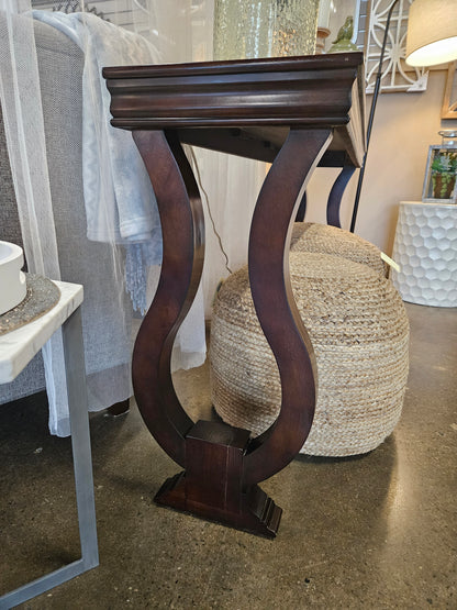 Dark Console Table W/Curved Legs