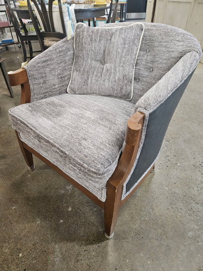 Refinished Gray Barrel Chair