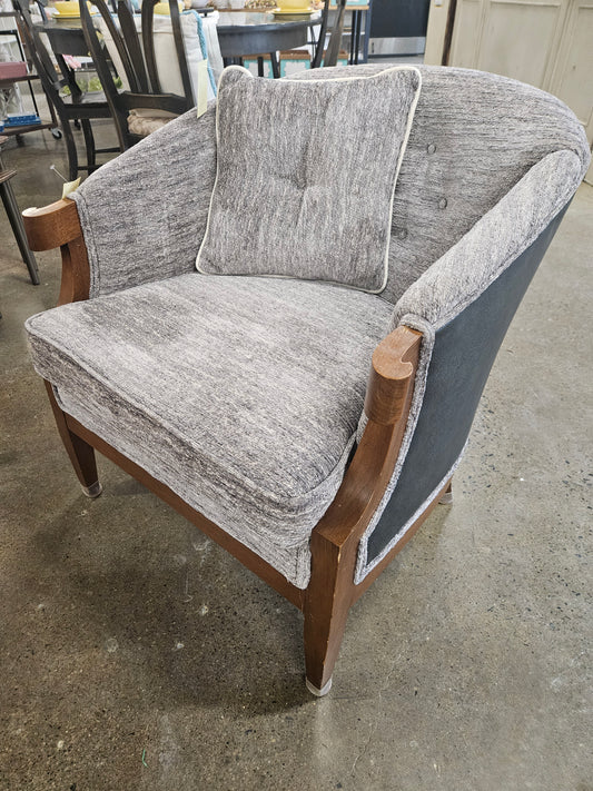 Refinished Gray Barrel Chair