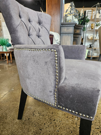 Arhaus Desk Chair Gray Nailhead Trim