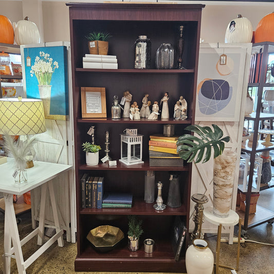 Tall Dark Wood Bookcase