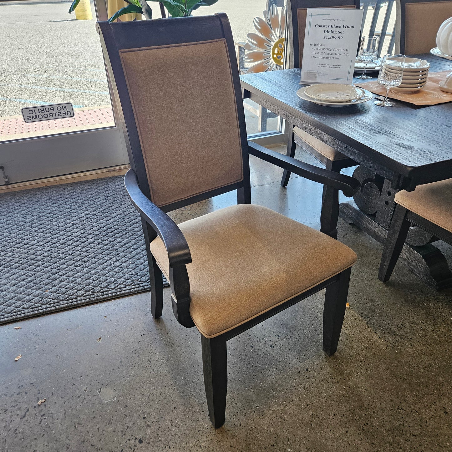 Coaster Black Dining Table w/ 8 chairs