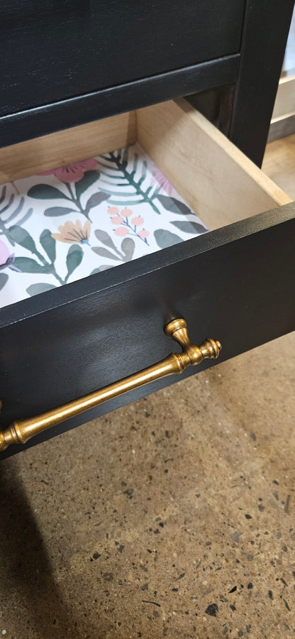Refinished black base end tables (Setof2)